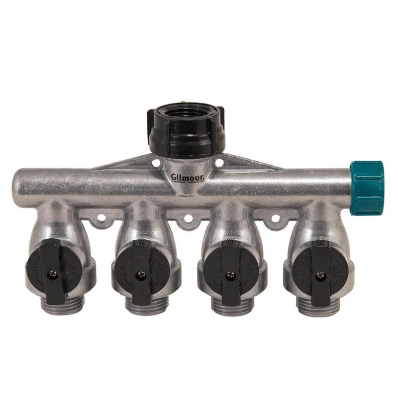 Gilmour 4-Way Hose Connector Metal 1 Gilmour 4-Way Hose Connector Metal