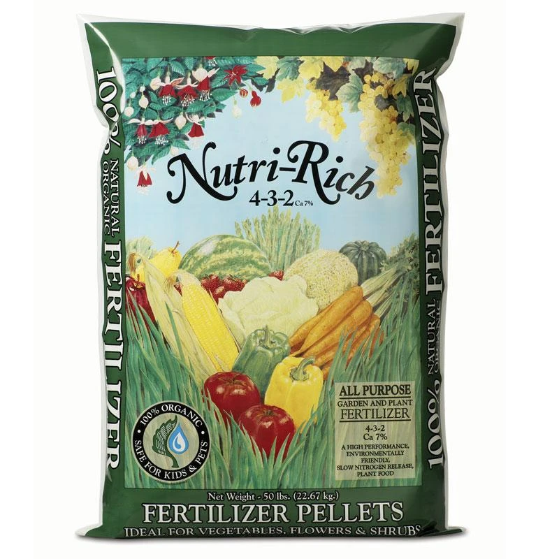 Nutri-Rich 4-3-2 Fertilizer Pellets (50 Lb) 1 Nutri-Rich 4-3-2 Fertilizer Pellets (50 Lb)
